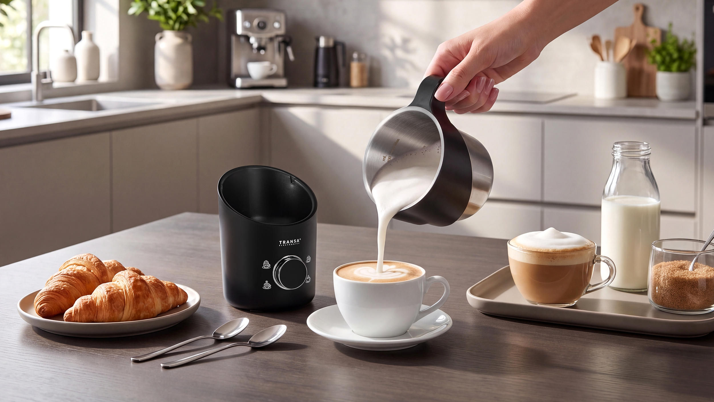 Spieniacz do mleka MilkyJug Black 550W Transa Electronics